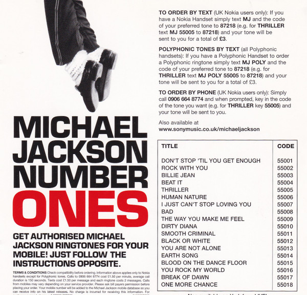 Michael Jackson - Number Ones (CD, Album, Comp, Thr)