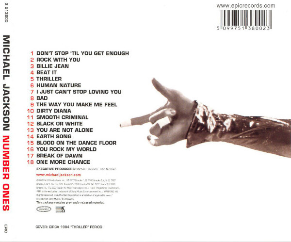 Michael Jackson - Number Ones (CD, Album, Comp, Thr)