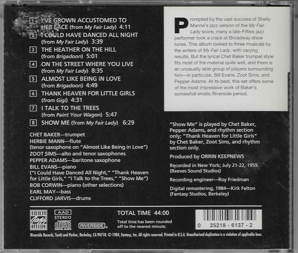 Chet Baker - Plays The Best Of Lerner & Loewe (CD, Album, RE, RM)