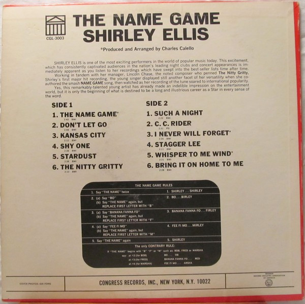 Shirley Ellis (The Nitty Gritty Girl)* - The Name Game (LP, Album, Mono, All)
