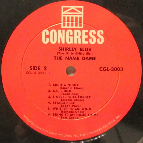 Shirley Ellis (The Nitty Gritty Girl)* - The Name Game (LP, Album, Mono, All)
