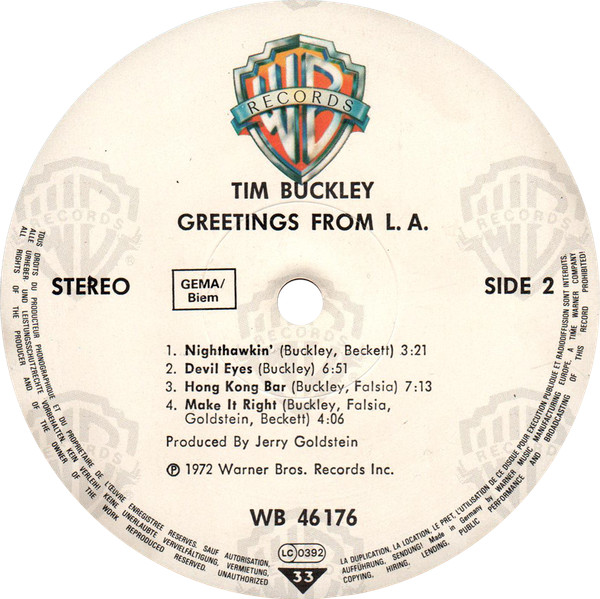 Tim Buckley - Greetings from L.A. (LP, Album, RE, RP)