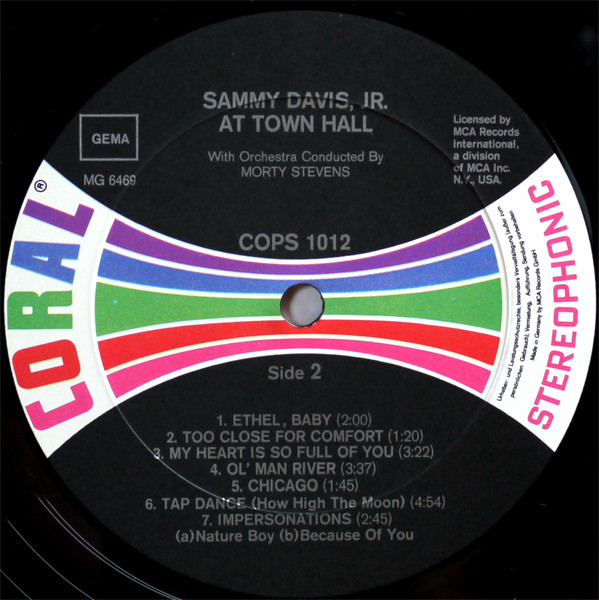 Sammy Davis, Jr.* - Sammy Davis, Jr. At Town Hall (LP, Album, RE)