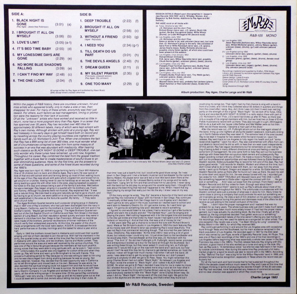 Ray Agee - Black Night Is Gone (LP, Comp, Mono)