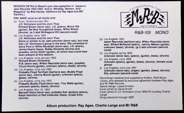 Ray Agee - Black Night Is Gone (LP, Comp, Mono)