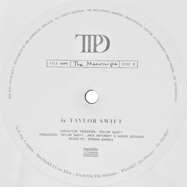 Taylor Swift - The Tortured Poets Department (2xLP, Album, Whi)
