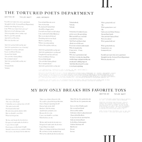 Taylor Swift - The Tortured Poets Department (2xLP, Album, Whi)