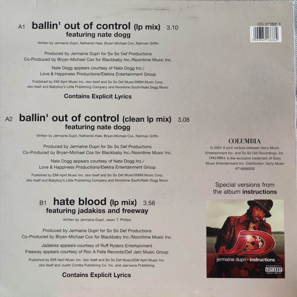 Jermaine Dupri - Ballin' Out Of Control (12