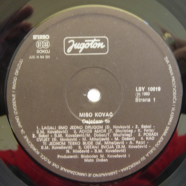 Mišo* - Osjećam Te (LP, Album, Gat)
