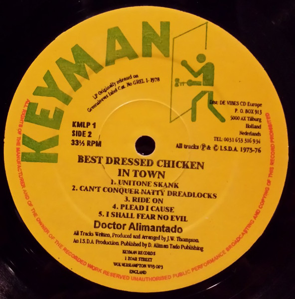 Dr. Alimantado - Best Dressed Chicken In Town (LP, Album, RE)