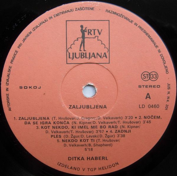 Ditka Haberl - Zaljubljena (LP, Album)