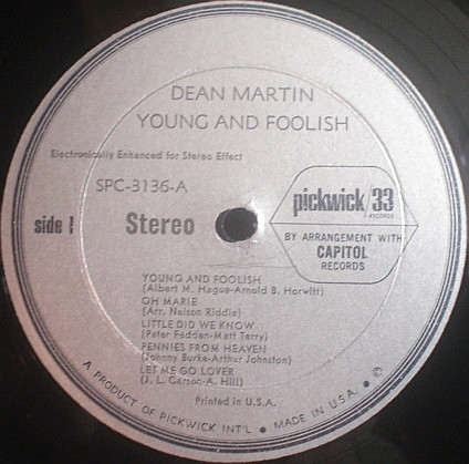 Dean Martin - Young & Foolish (LP, Comp, Ele)