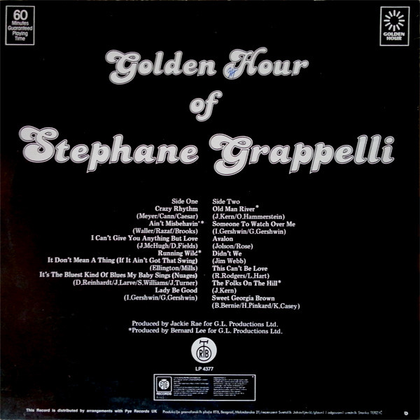 Stephane Grappelli* - Golden Hour Of Stephane Grappelli (LP)