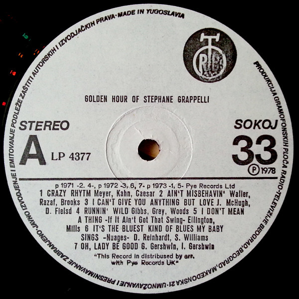 Stephane Grappelli* - Golden Hour Of Stephane Grappelli (LP)