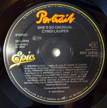 Cyndi Lauper - She's So Unusual (LP, Album)