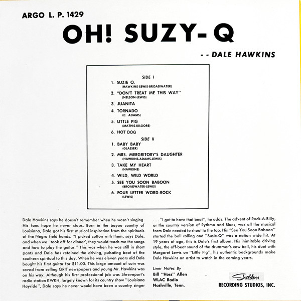 Dale Hawkins - Oh! Suzy-Q (LP, Album, RE)