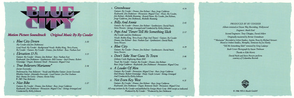 Ry Cooder - Blue City (Motion Picture Soundtrack) (CD, Album)