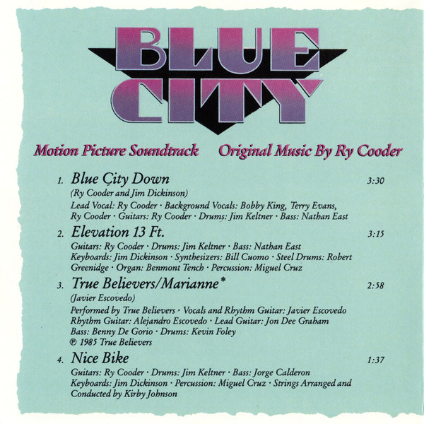 Ry Cooder - Blue City (Motion Picture Soundtrack) (CD, Album)