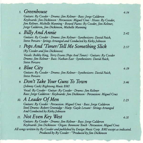 Ry Cooder - Blue City (Motion Picture Soundtrack) (CD, Album)