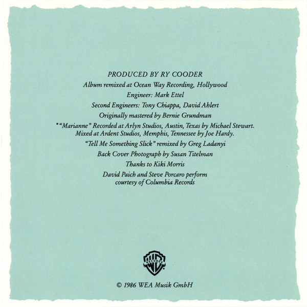 Ry Cooder - Blue City (Motion Picture Soundtrack) (CD, Album)