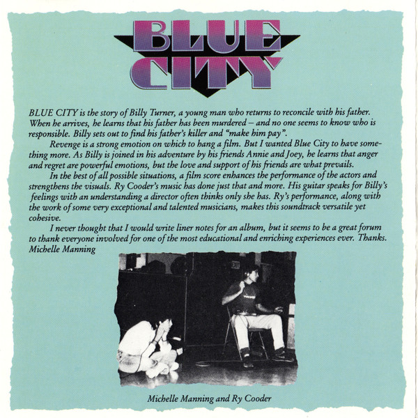 Ry Cooder - Blue City (Motion Picture Soundtrack) (CD, Album)