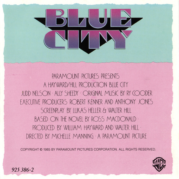 Ry Cooder - Blue City (Motion Picture Soundtrack) (CD, Album)