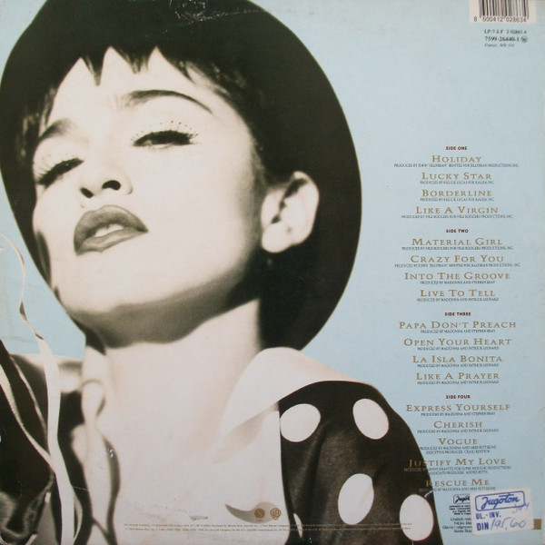 Madonna - The Immaculate Collection (2xLP, Album, Comp)