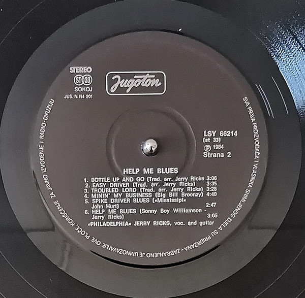 Philadelphia Jerry Ricks* - Help Me Blues (LP, Album)