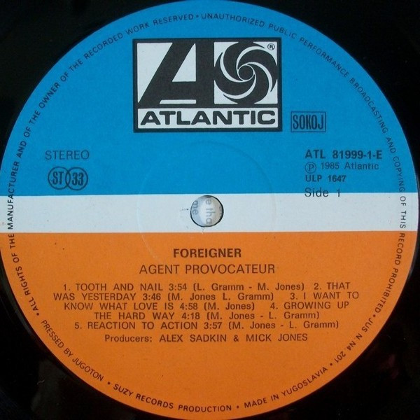 Foreigner - Agent Provocateur (LP, Album)