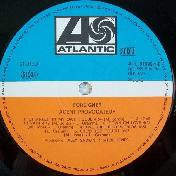 Foreigner - Agent Provocateur (LP, Album)