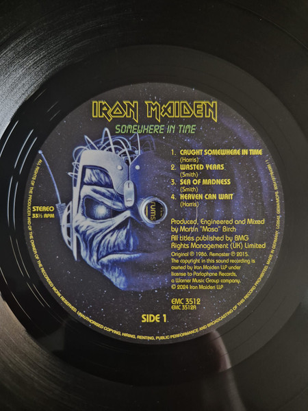 Iron Maiden - Somewhere in Time  (LP, Album, RE, RM)
