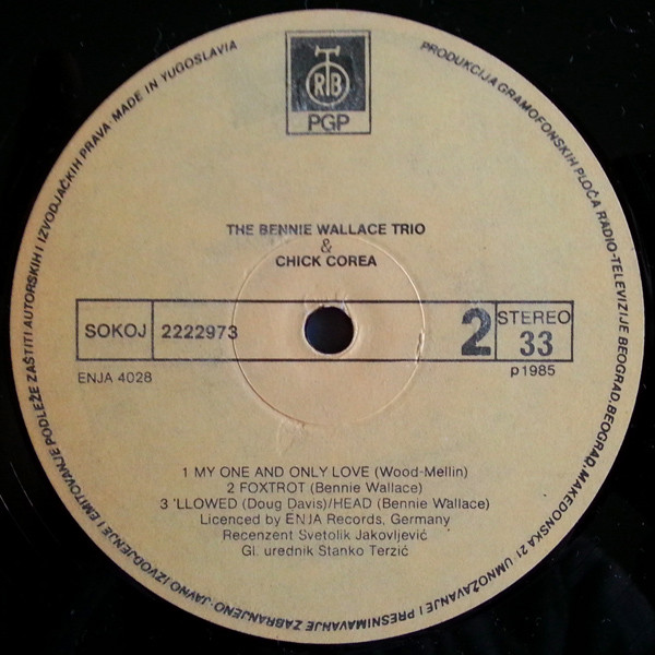 The Bennie Wallace Trio* & Chick Corea - The Bennie Wallace Trio & Chick Corea (LP, Album, RE)