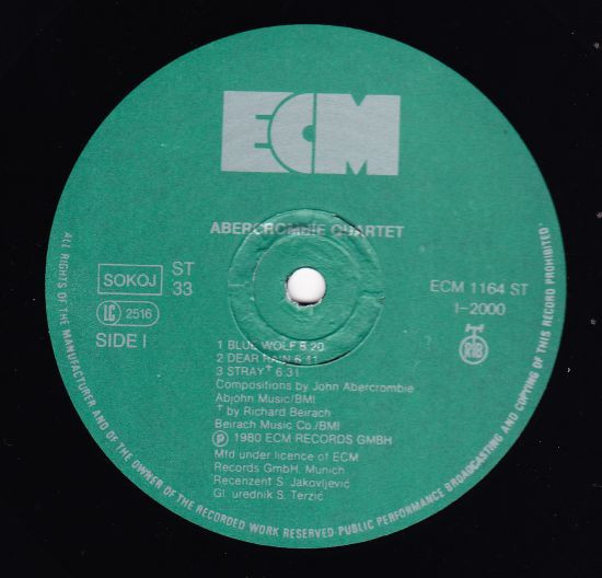 Abercrombie Quartet* - Abercrombie Quartet (LP, Album)