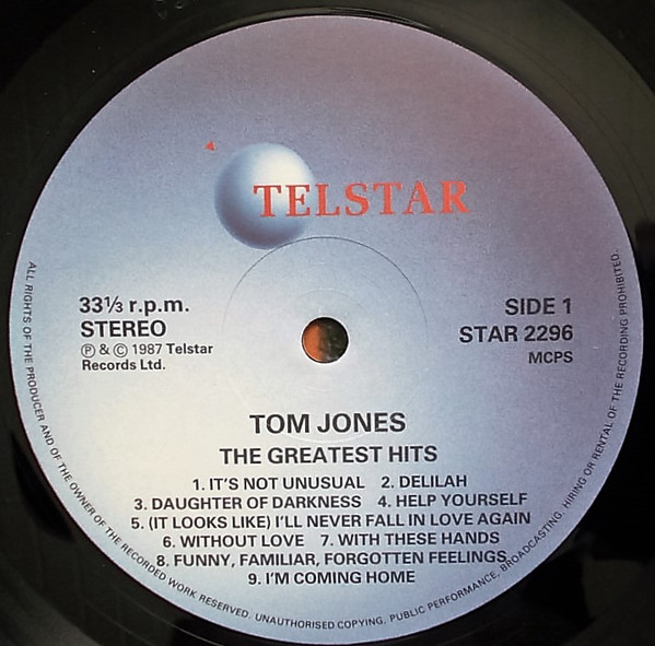 Tom Jones - The Greatest Hits (LP, Comp)