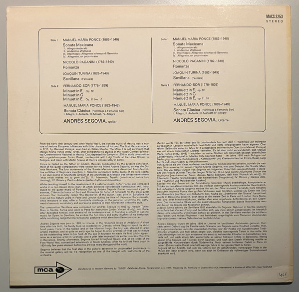 Andrés Segovia - Mexicana (LP, Album)