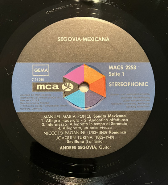 Andrés Segovia - Mexicana (LP, Album)