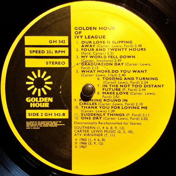 The Ivy League - Golden Hour Of The Ivy League (LP, Comp)