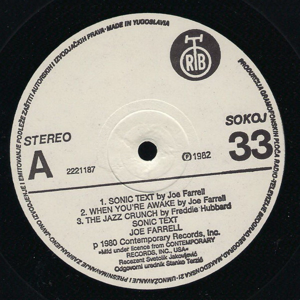 Joe Farrell - Sonic Text (LP, Album)