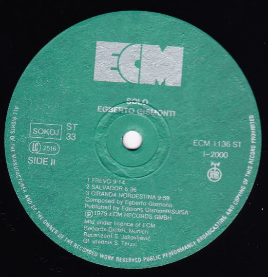 Egberto Gismonti - Solo (LP, Album)