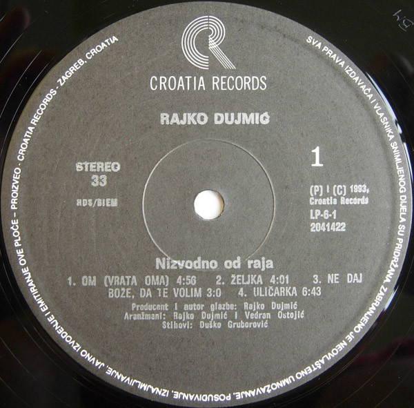 Rajko Dujmić - Nizvodno Od Raja (LP, Album)