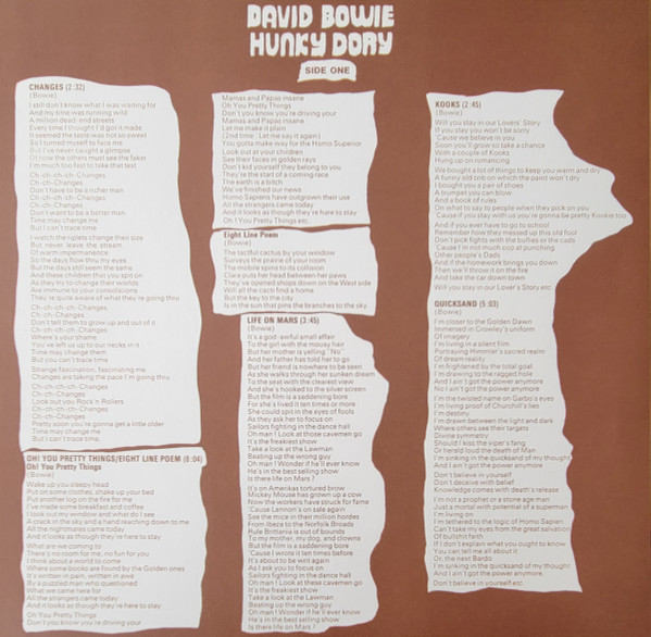 David Bowie - Hunky Dory (LP, Album, RE, RM, 180)