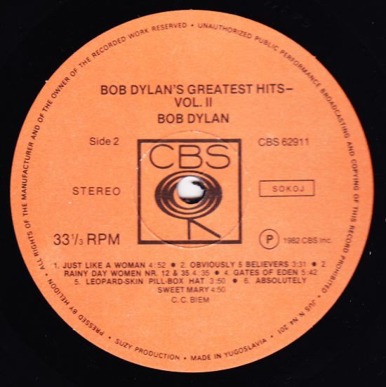 Bob Dylan - Bob Dylan's Greatest Hits 2 (LP, Comp)