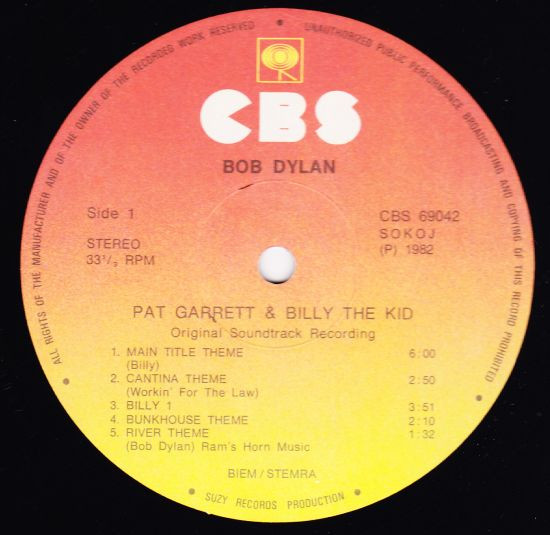 Bob Dylan - Pat Garrett & Billy The Kid (LP, Album, RE)