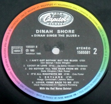 Dinah Shore - Dinah Sings Some Blues With Red (LP, Album, RE)