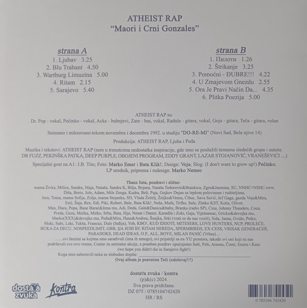 Atheist Rap - Maori I Crni Gonzales (LP, Album, RE)