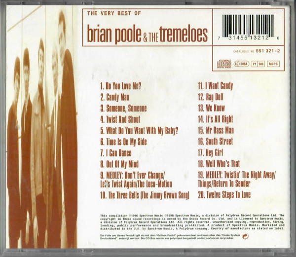 Brian Poole & The Tremeloes - The Very Best Of Brian Poole & The Tremeloes (CD, Comp, RE)