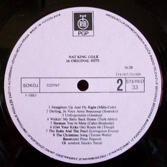 Nat King Cole - 16 Original Hits (LP, Comp)