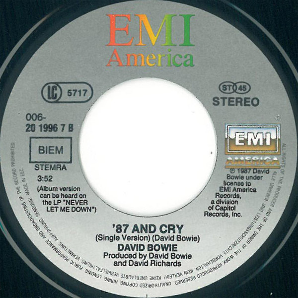 David Bowie - Never Let Me Down (Single Version) (7