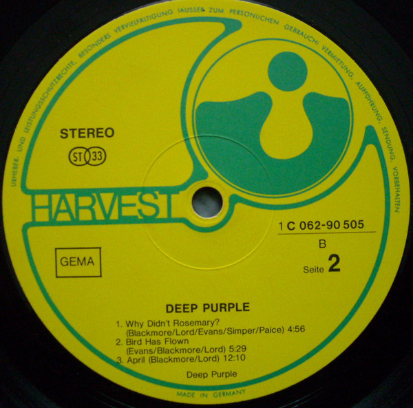 Deep Purple - Deep Purple (LP, Album, Gat)