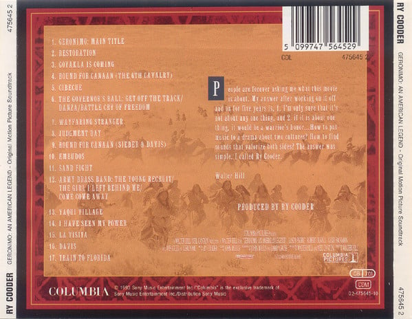 Ry Cooder - Geronimo - Original Motion Picture Soundtrack (CD, Album)